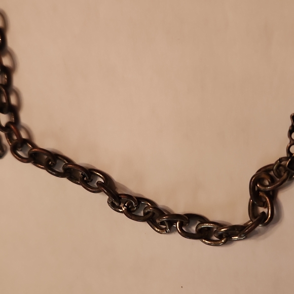 Vintage collar statement necklace grey white champange - Picture 5 of 8